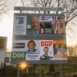 Verkiezingsbord in Linschoten